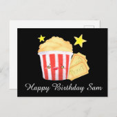 Filmavond Popcorn en tickets Briefkaart (Voorkant / Achterkant)
