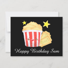 Filmavond Popcorn en tickets Briefkaart