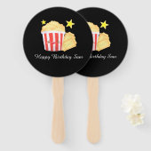 Filmavond Popcorn en tickets Handwaaier (Voorkant en achterkant)