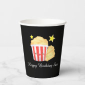 Filmavond Popcorn en tickets Papieren Bekers (Achterkant)