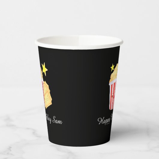 Filmavond Popcorn en tickets Papieren Bekers (Links)