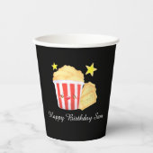 Filmavond Popcorn en tickets Papieren Bekers (Voorkant)