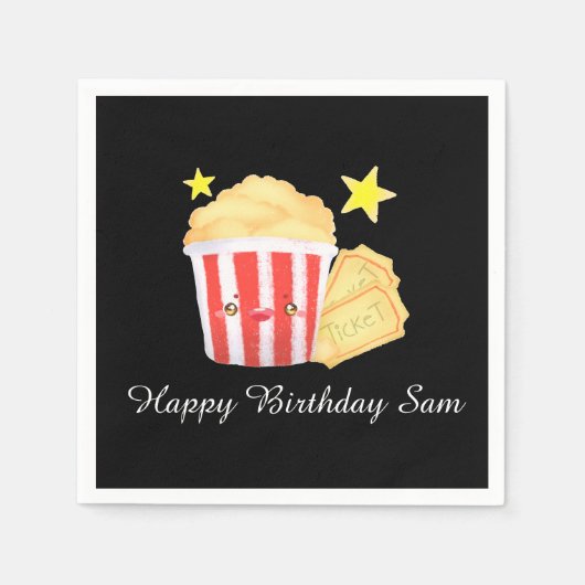 Filmavond Popcorn en tickets Servet (Voorkant)