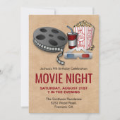 Filmavond Rood en beige Filmpartij Uitnodiging (Voorkant)