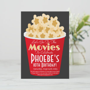 Filmavond Uitnodiging PopCorn Verjaardagsuitnodigi