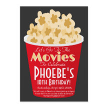 Filmavond Uitnodiging PopCorn Verjaardagsuitnodigi