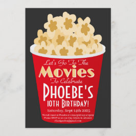 Filmavond Uitnodiging PopCorn Verjaardagsuitnodigi