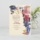 Filmavond verjaardag kaart (Staand voorkant)