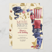 Filmavond verjaardag kaart (Voorkant / Achterkant)