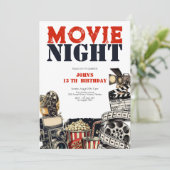 Filmavond verjaardag kaart (Staand voorkant)