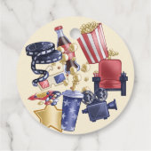 Filmavond verjaardag voor kinderen dank u bedankjes labels (Achterkant)