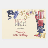 Filmavond verjaardag voor kinderen inpakpapier vel (Voorkant)