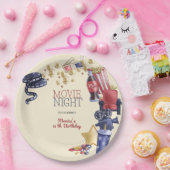 Filmavond verjaardag voor kinderen papieren bordje (Feest)