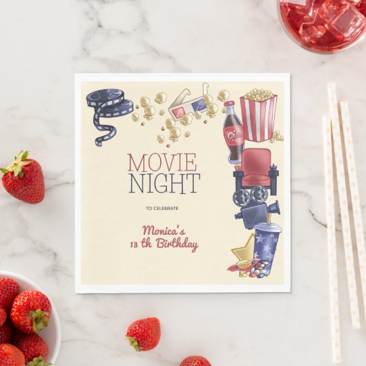 Filmavond verjaardag voor kinderen servet (Insitu)