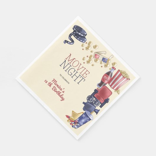 Filmavond verjaardag voor kinderen servet (Hoek)