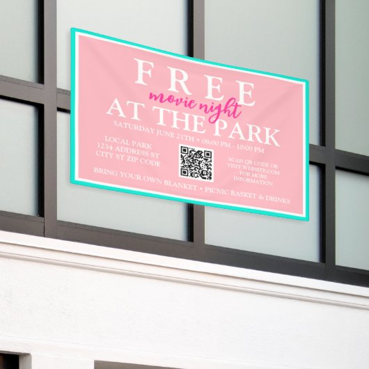 Filmavonden in het park | Aangepast zomerevenement Spandoek (Buitenkant Gebouw)