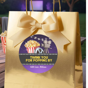 Filmavondfeest Bedankt voor het langskomen Ronde Sticker