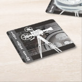 Filmbeeld, lampjes, camera, actie verwijderbaar kartonnen onderzetters (Schuin)