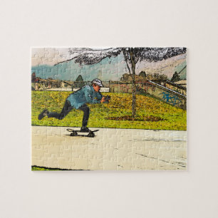 Filmbewegingen - Skateboarder Legpuzzel