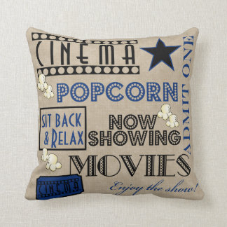 Filmbioscoop één kaartje Pillow-blue Kussen