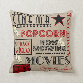 Filmbioscoop één kaartje Pillow-red Kussen