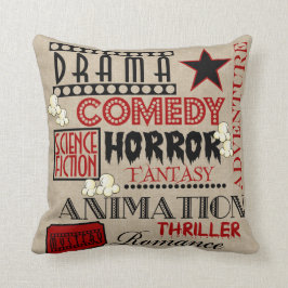 Filmbioscoop Genre kaartje Pillow-Red Kussen