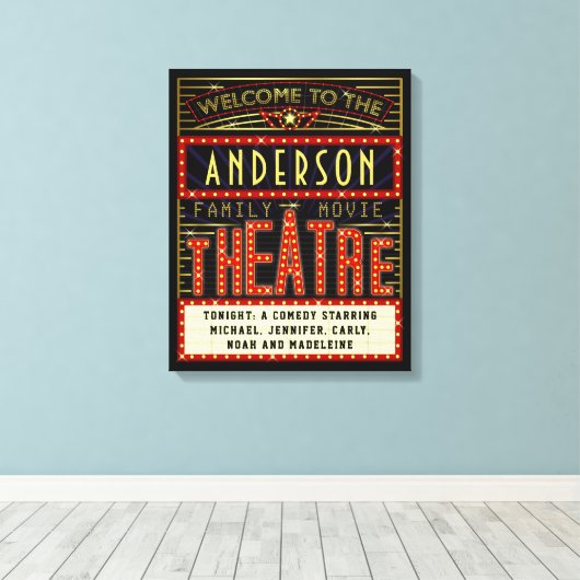 Filmbioscoop thuisbioscoop | Aangepaste naam Canvas Afdruk (Insitu (Houten vloer))