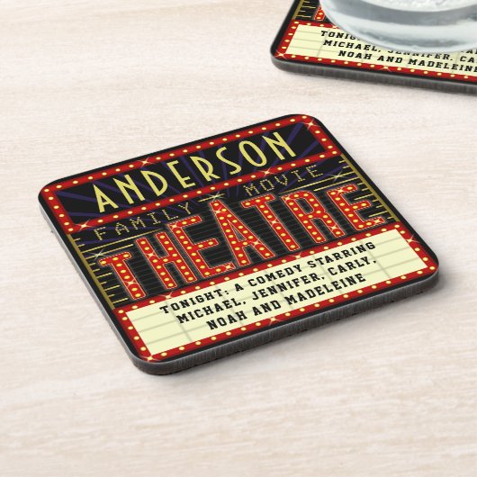 Filmbioscoop thuisbioscoop | Aangepaste naam Drankjes Onderzetter (Linkerzijde)