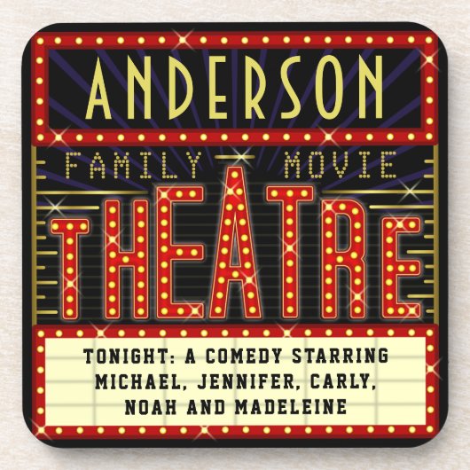 Filmbioscoop thuisbioscoop | Aangepaste naam Drankjes Onderzetter (Voorkant)