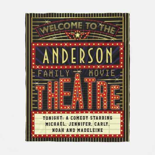 Filmbioscoop thuisbioscoop | Aangepaste naam Fleece Deken (Voorkant)