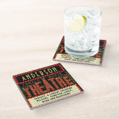 Filmbioscoop thuisbioscoop | Aangepaste naam Glazen Onderzetter (Schuin)