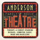 Filmbioscoop thuisbioscoop | Aangepaste naam Kartonnen Onderzetters (Voorkant)