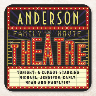 Filmbioscoop thuisbioscoop   Aangepaste naam Kartonnen Onderzetters