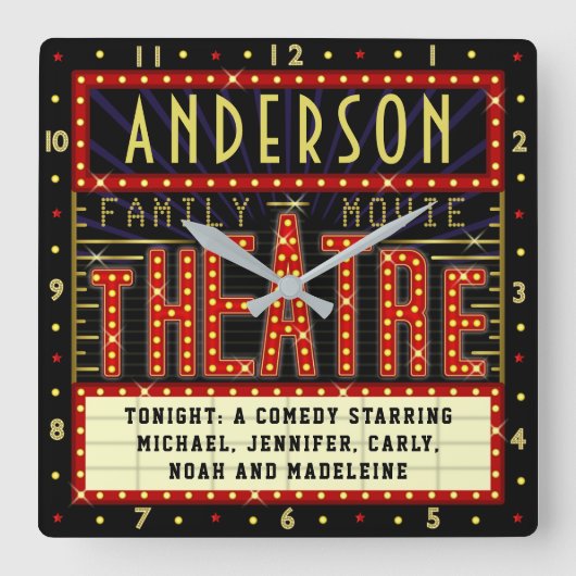 Filmbioscoop thuisbioscoop | Aangepaste naam Vierkante Klok (Voorkant)