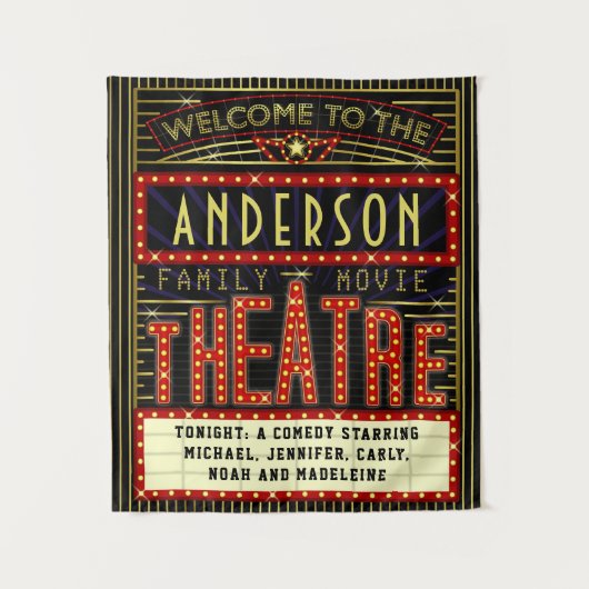 Filmbioscoop thuisbioscoop | Aangepaste naam Wandkleed (Voorkant)