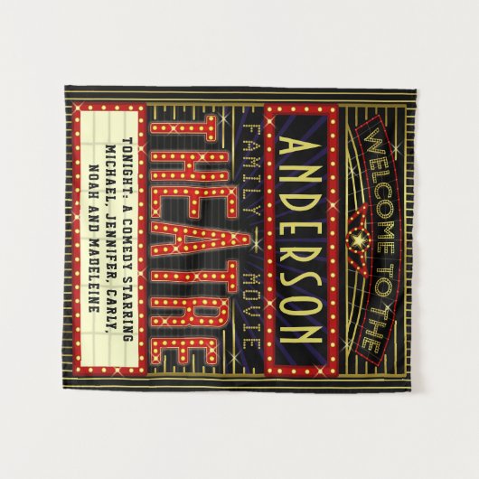 Filmbioscoop thuisbioscoop | Aangepaste naam Wandkleed (Voorkant (horizontaal))