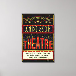 Filmbioscoop thuisbioscoop | Naam 24 x 36 Canvas Afdruk