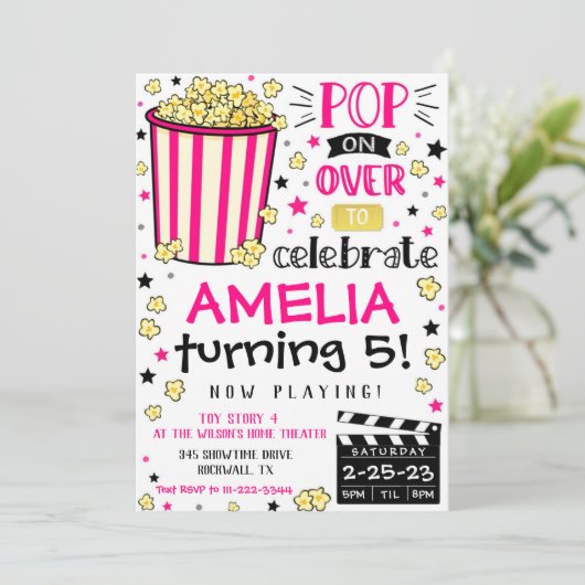 Filmbioscoopbezoeker Birthday Party Kaart (Staand voorkant)