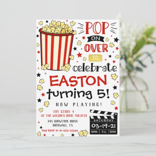 Filmbioscoopbezoeker Birthday Party Kaart (Staand voorkant)