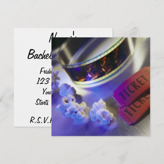 Filmbioscoopfilm, popcorn en kaartjes kaart (Voorkant / Achterkant)