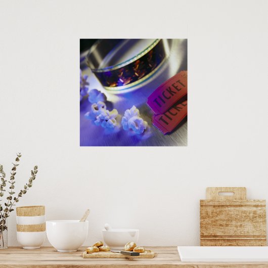Filmbioscoopfilm, popcorn en kaartjes poster (Keuken)