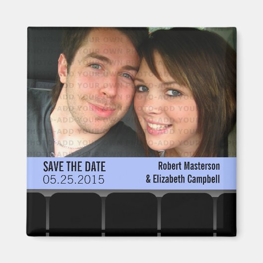 Filmbioscoopfoto Opslaan Datum magneet, blauw Magneet (Voorkant)