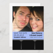 Filmbioscoopfoto Opslaan Datum uitnodiging, blauw Save The Date (Voorkant / Achterkant)