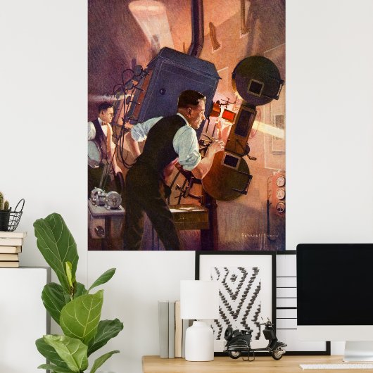  filmbioscoopprojectionistische filmcamera poster (Thuiskantoor)