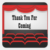 Filmbioscoopscherm bedankt voor de volgende sticke vierkante sticker (Voorkant)