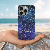 Filmblauw Glitter monogram Case-Mate iPhone Case