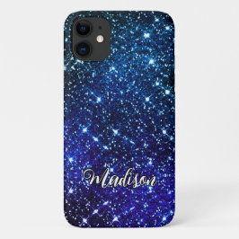 Filmblauw Glitter monogram Case-Mate iPhone Case