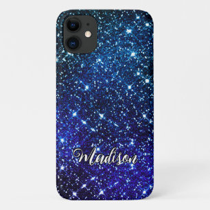 Filmblauw Glitter monogram Case-Mate iPhone Case