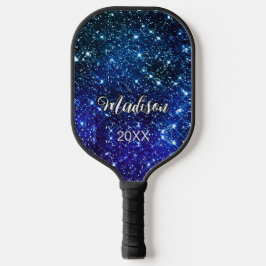 Filmblauw Glitter monogram Pickleball Paddle