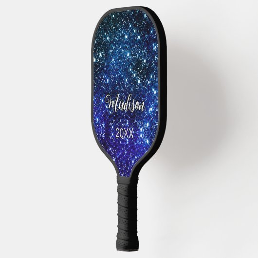 Filmblauw Glitter monogram Pickleball Paddle (Links)
